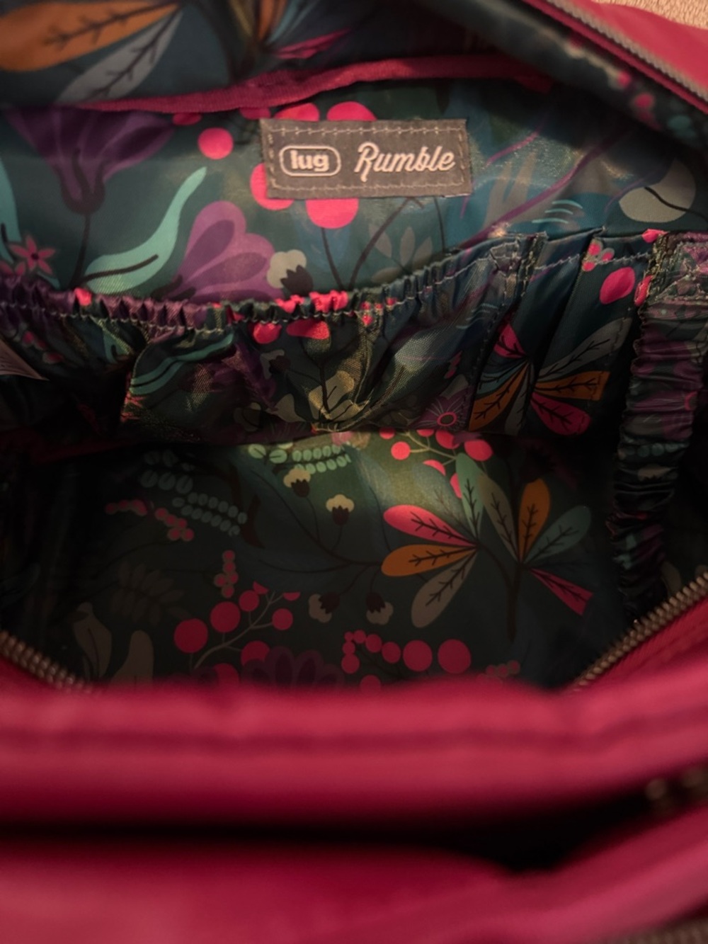lug Rumble Quilted Satchel Bag - Raspberry - Picture 2 of 3